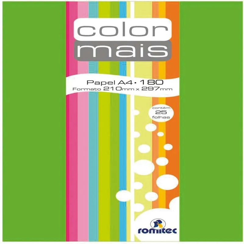 Papel A4 Color Color Mais Verde 180G.