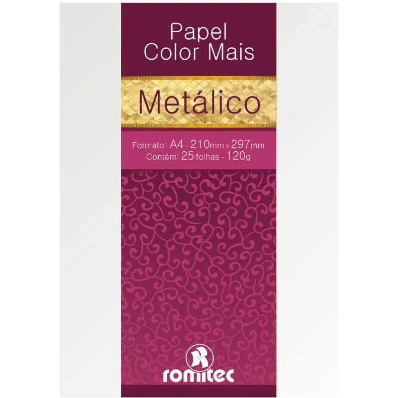 Papel A4 Metalico Color Mais Branco 180G