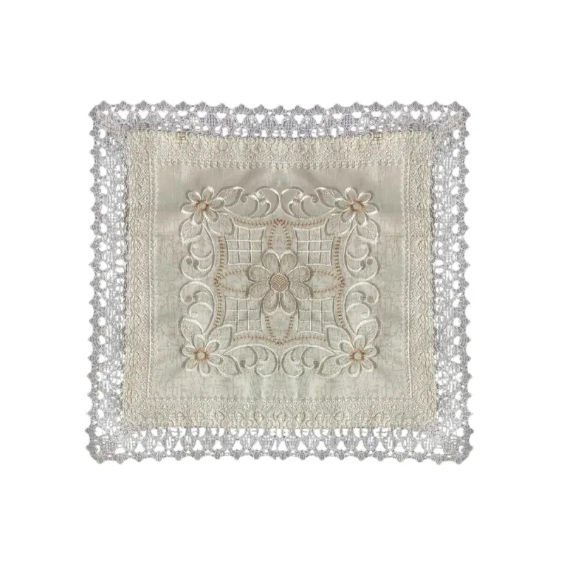 Capa de Almofada Decorativo Bege com Detalhes Branco para Sofá-38726-Prime Home Decor-Prime Home Decor