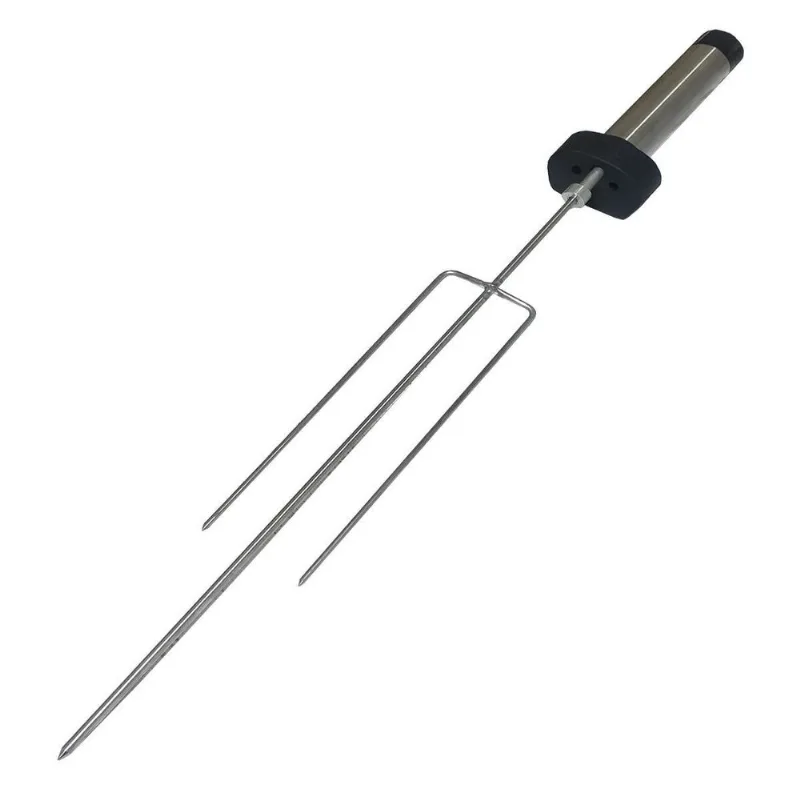 Espeto Giratório A Pilha Aço Cromado Haste Ajustável 53-58cm