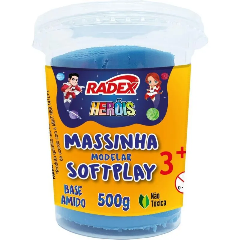 Massa Para Modelar Heróis 500g Azul Bs Amido