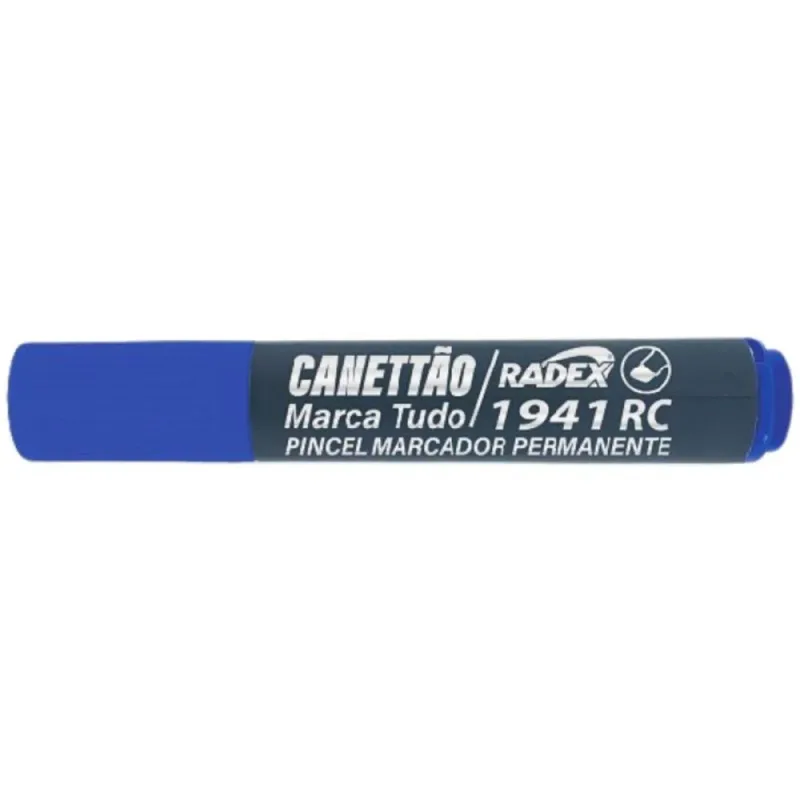 Pincel Marcador Permanente Ponta CHANF. Recarregavel AZ. CX.C/12