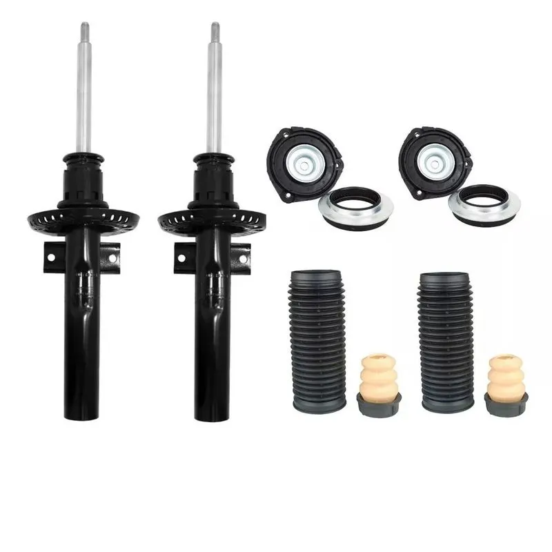 Par Amortecedor + Par de Kit Batente Polo BlueMotion Dianteiro 2009 AtÃ© 2014 1,6,8v,Hatch