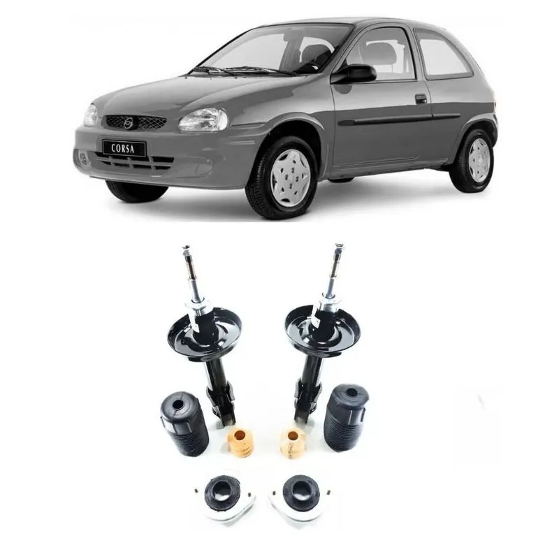 Amortecedor + Kit Batente Dianteiro Corsa 1994 Até 2002 1,0 1,4 1,6 1,8 8v,16v - Hatch