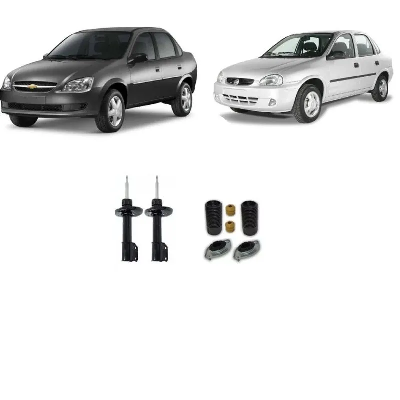 Amortecedor + Kit Batente Corsa Sedan Dianteiro 1998 Até 2002 Super 1,0 1,6