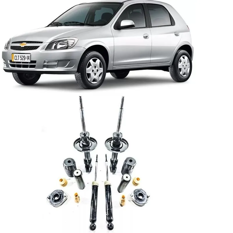 04 Amortecedores + 04 Kits Batente Celta 2003 Até 2015 - Advance Energy 1,0 1,4 8v