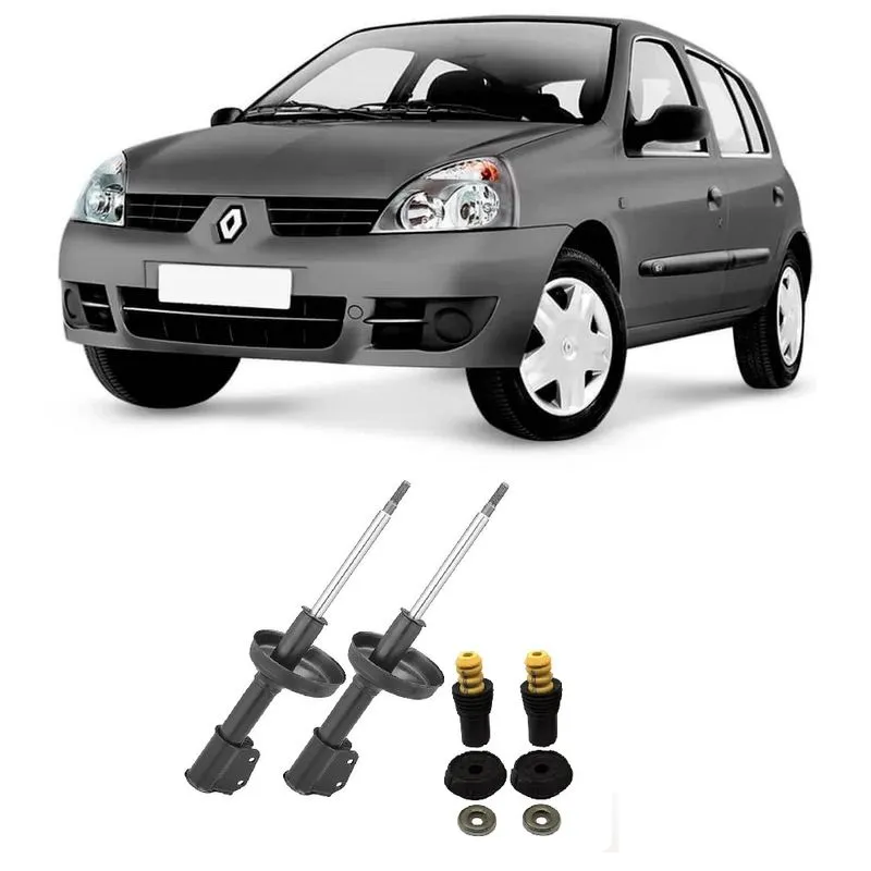 Amortecedor + Kit Batente Renault Clio 10 Dianteiro 2000 Até 2012 O Par