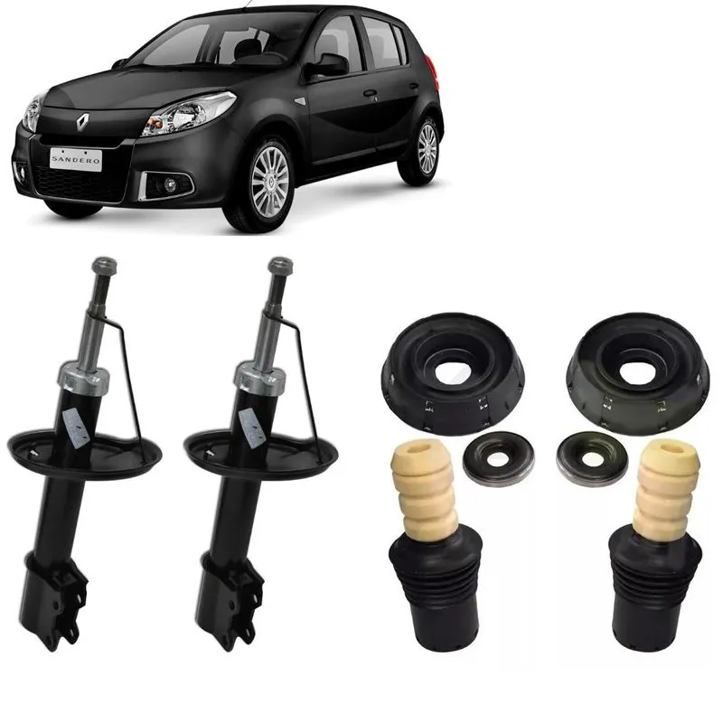 Amortecedor + Kit Batente Renault Sandero Dianteiro 2007 AtÃ© 2013 - O Par