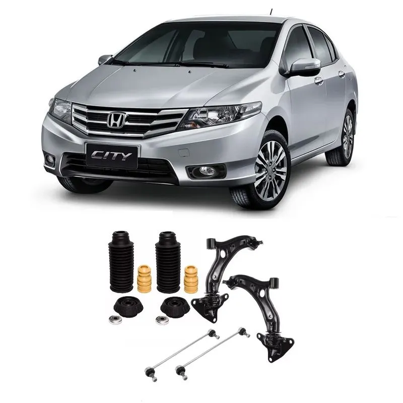 Bandeja + Bieleta + Kit Batente Honda City Dianteiro 2010 Até 2017 O Par