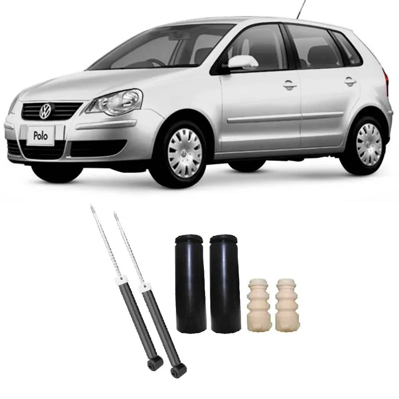 Amortecedor + Kit Batente Vw Polo Traseiro 2003 Até 2013 - O Par