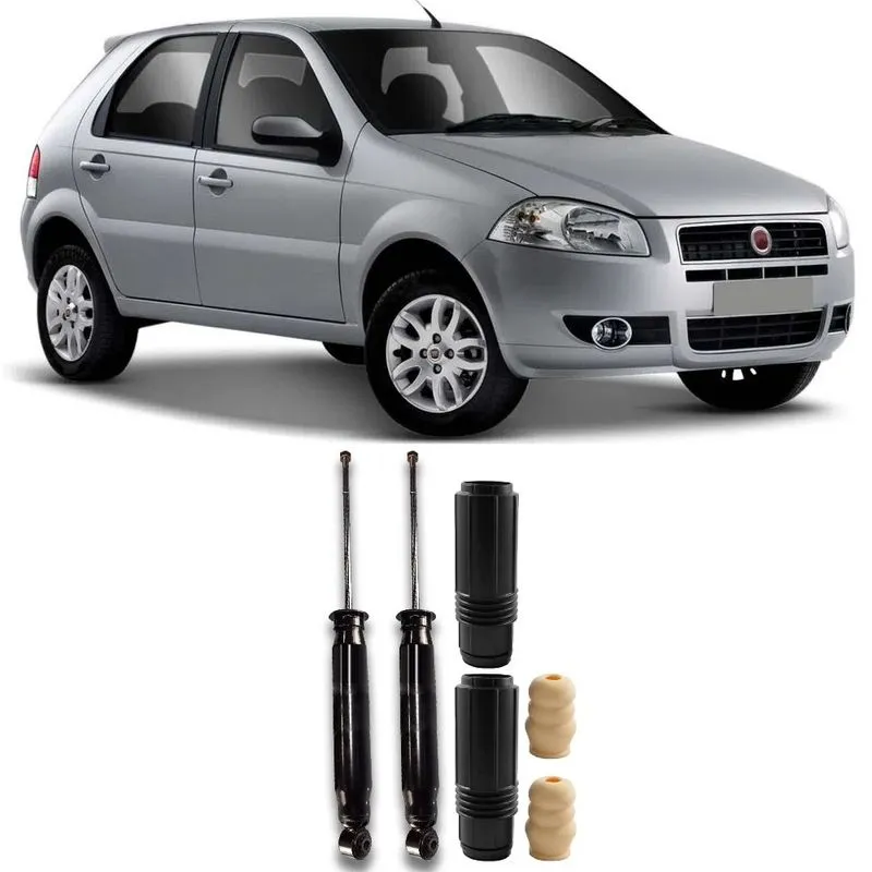 Amortecedor + Kit Batente Fiat Palio Traseiro 1996 Até 2012 O Par