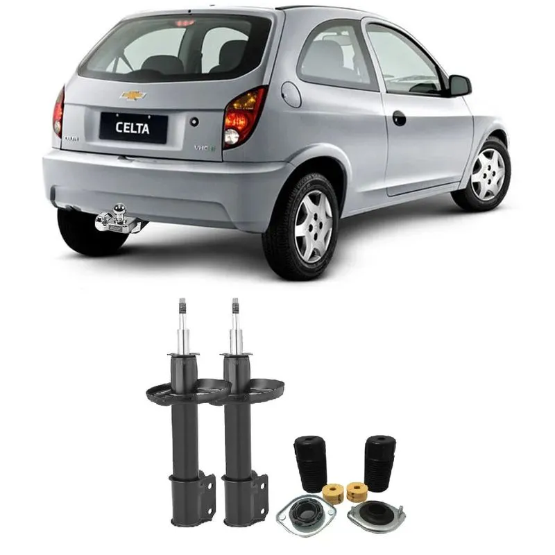Amortecedor + Kit Batente Chevrolet Celta Dianteiro 2000 Até 2016 O Par