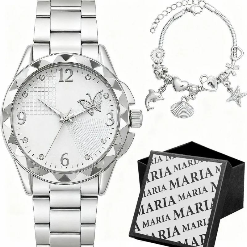 Relógio Feminino Maria Analógico Aço Inox Prata com Pulseira Orizom