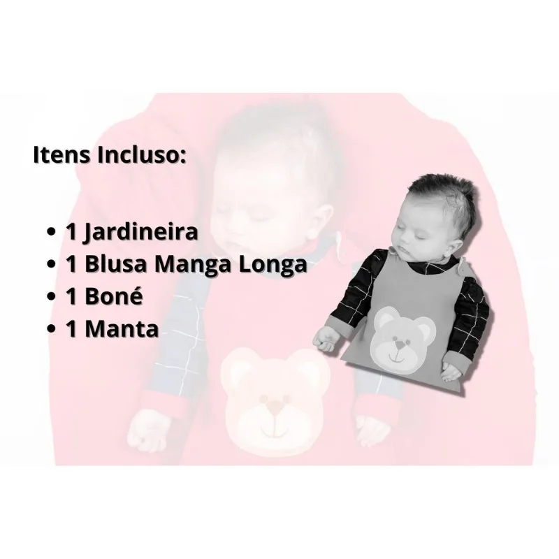 Saída Maternidade Feminino Masculino Kit 04 Peças Com Manta