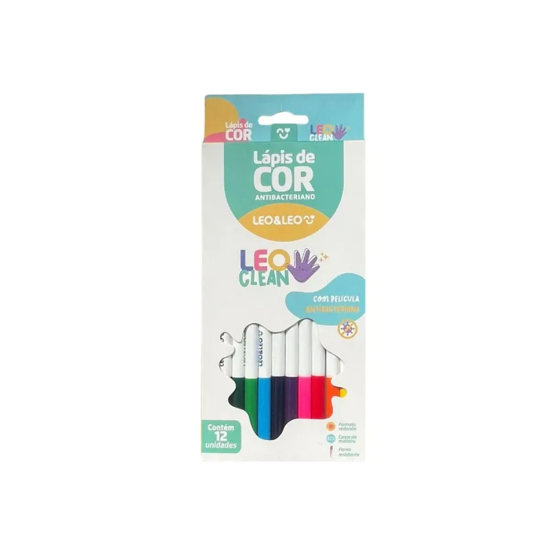 Lapis de Cor Leo e Leo 12 Cores Leo Clean C/6 72111 - Outlet do Marinho - Melhor Preço em Papelaria, Brinquedos e Utilidades