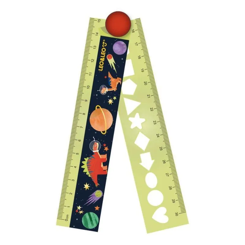 Régua Dobrável 15-30cm Dino Space Leo&leo