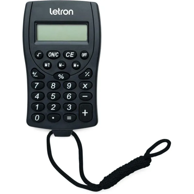 Calculadora de Bolso 8 Dig.preta C/CORDAO e Bateria