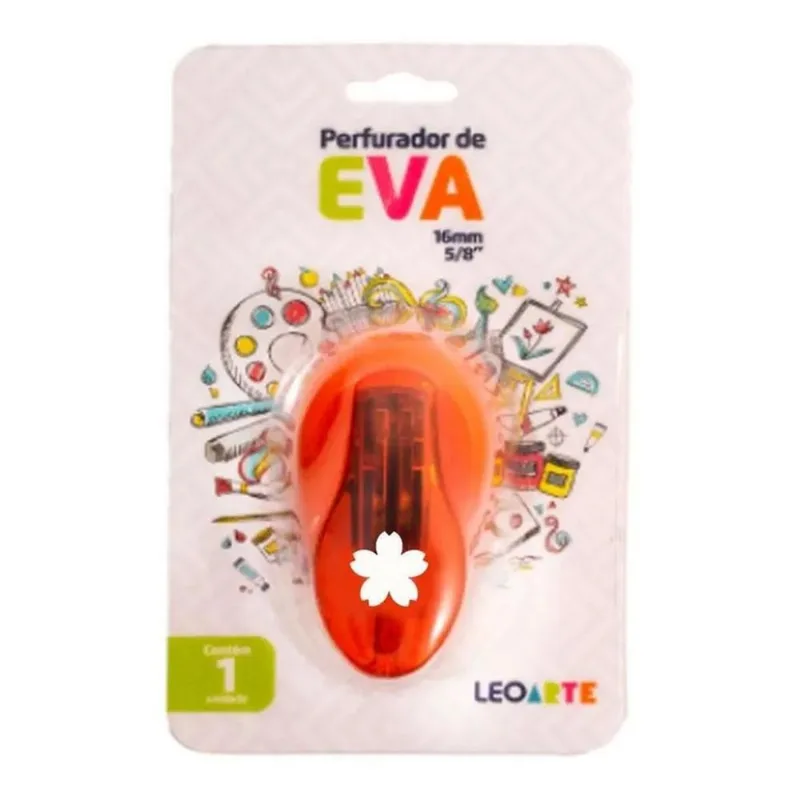 Perfurador De Eva 16mm Flor Laranja Leoarte