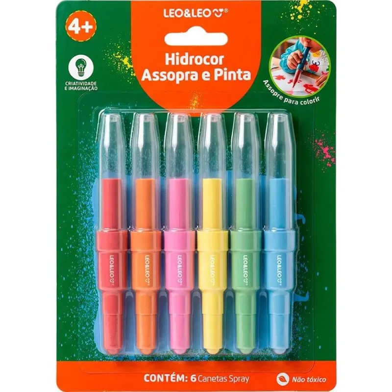 Caneta Hidrografica Hidrocor Assopra e Pinta 6COR BL.C/06