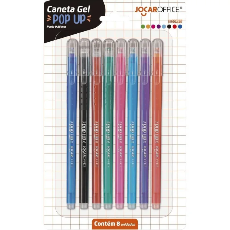 Caneta GEL POP UP 0.55MM 8CORES