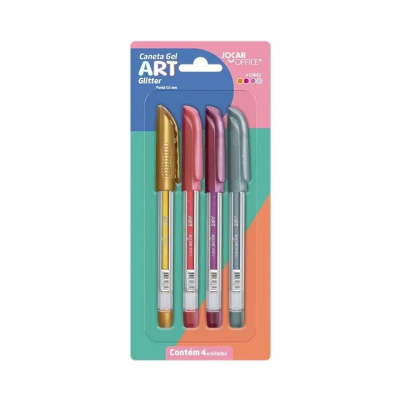 Caneta Gel Art Colorida Jocar Office 1 0 Metálico 4 Unidades CANETA GEL ART JOCAR OFFICE 1 0 METALICO