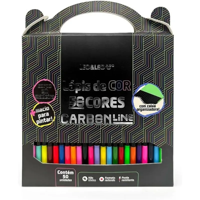 Lápis de Cor 50 cores CARBON LINE Redondo - Leo&Leo