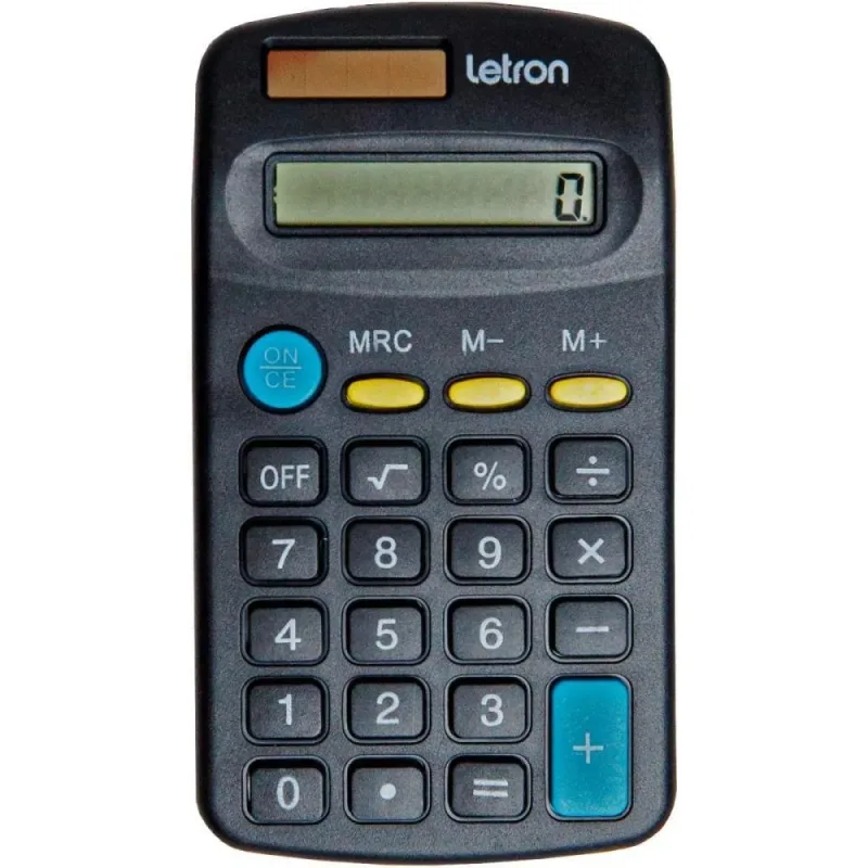 Calculadora de Bolso 8 DIG. Preta Basic Solar