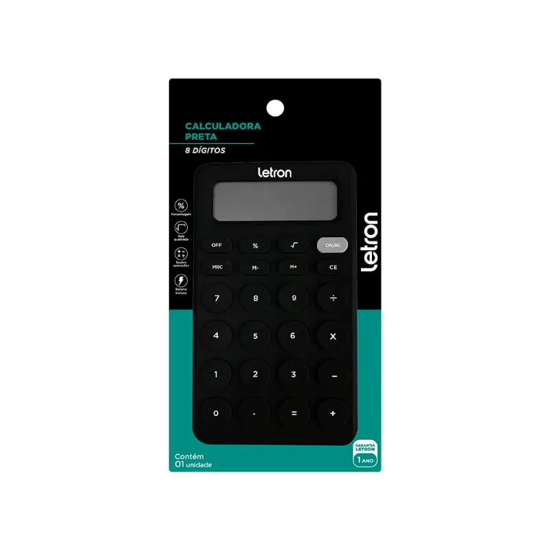 CALCULADORA DE MESA LETRON PRETA