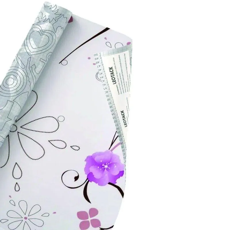 Plástico Adesivo Floral Léo 45cmx10m 80 Mic