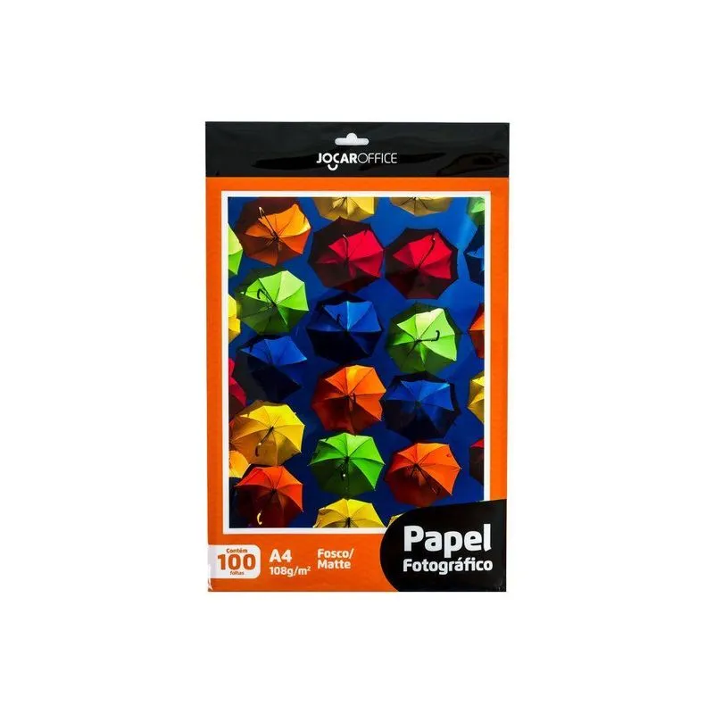 Papel Fotográfico A4 Fosco/matte 108g Jocar Office - 100 F.