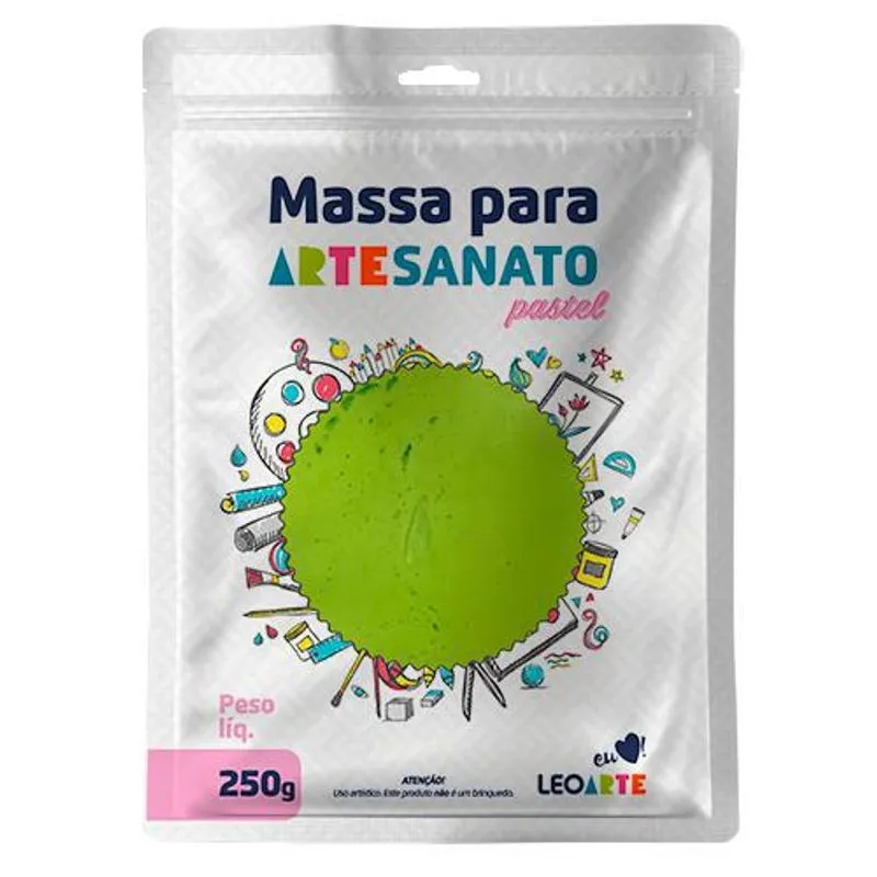 Massa Artesanato Verde Pastel Pct/250 Gramas