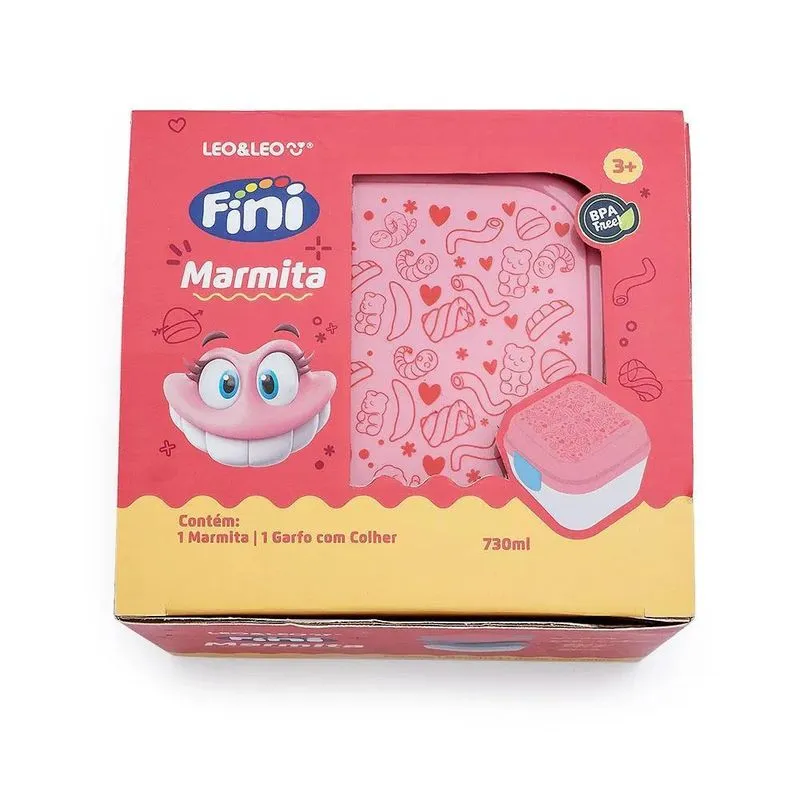 Marmita Com Trava Plástico 730ml Fini Leo&amp;leo
