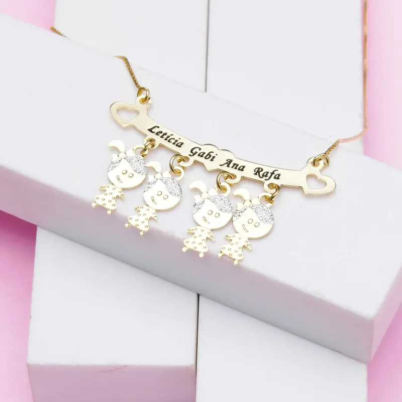 Canga de Filhos ou Netos Banhado a Ouro 18k