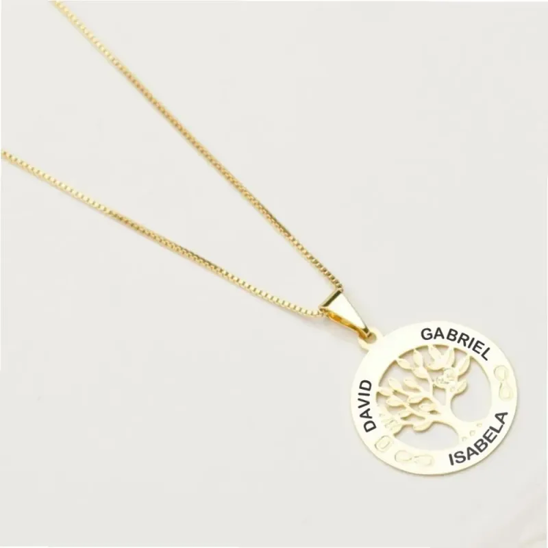 Colar Arvore da Vida Personalizado com Nomes