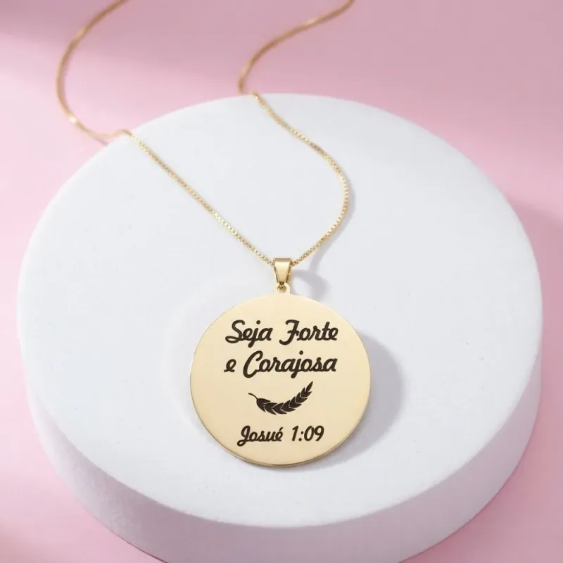 Colar Frase Banhado a Ouro 18k Corrente Frases