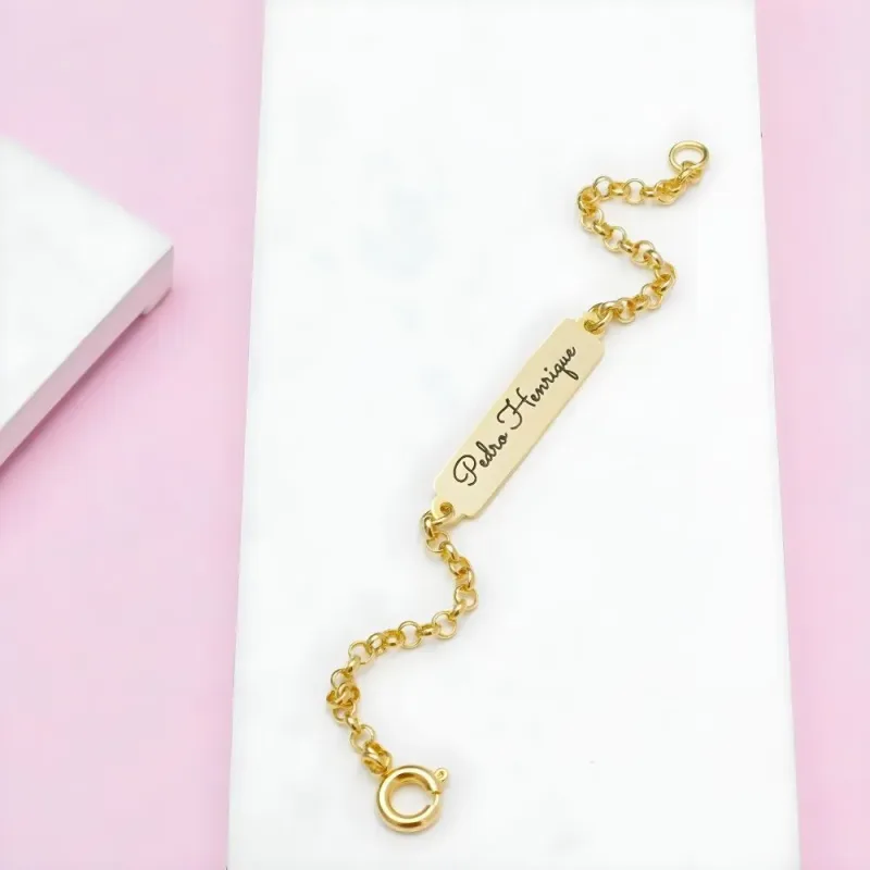 Pulseira bebê Letra Cursiva