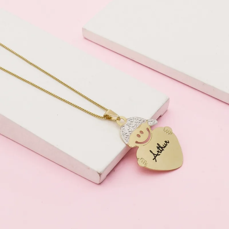 Colar de filho folheado a ouro 18k | Colar filha