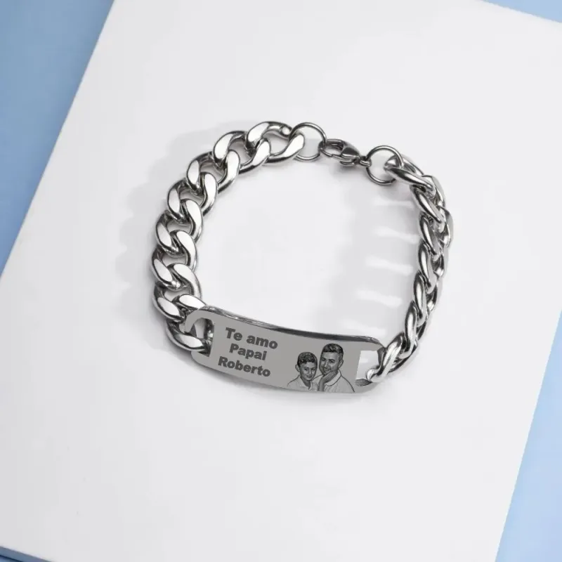 Pulseira Grande do Papai com Foto Personalizada