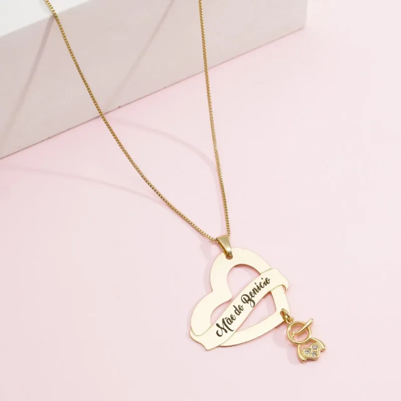 Colar Pingente Banhado a Ouro 18k | Colar Mãe