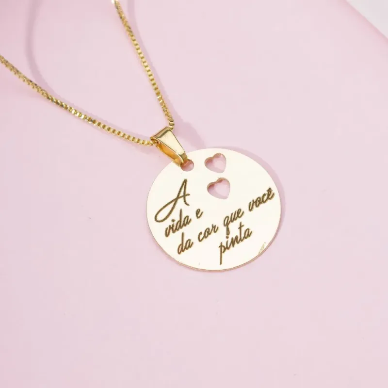 Colar Frases Banhado a Ouro 18k