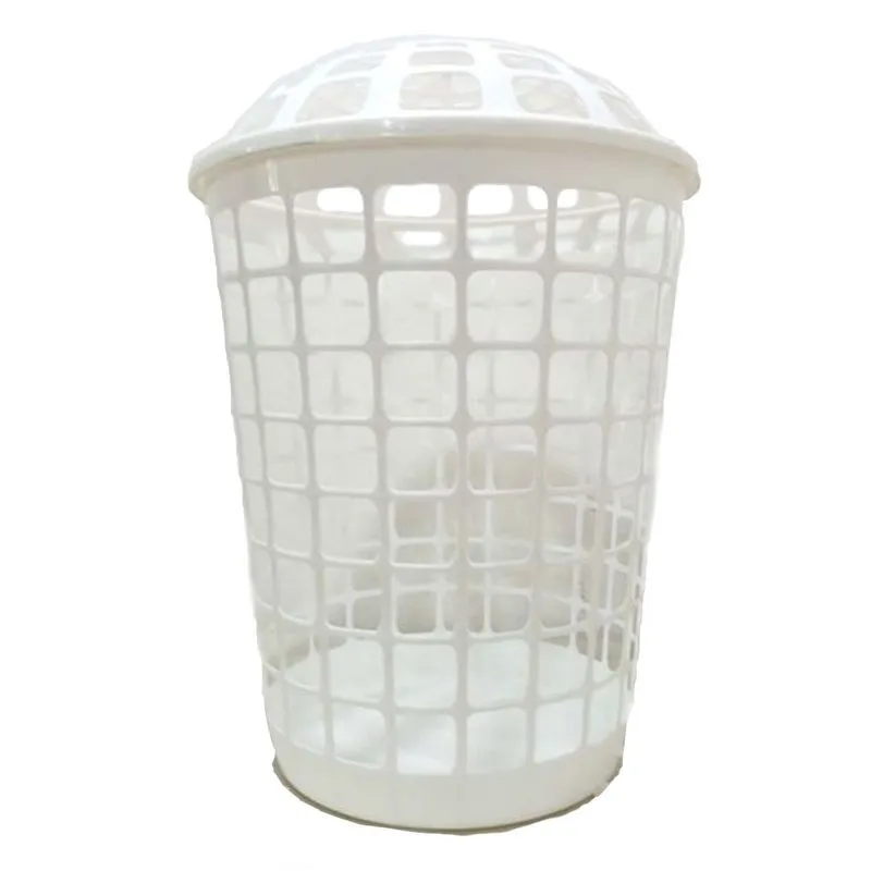 Cesto Telado Com Tampa Branca 60 Litros Merconplas