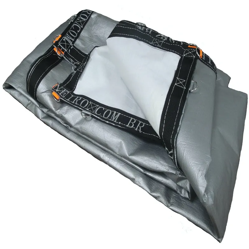 Super lona branca prata 6x3 pppe 500 micra com argolas inox