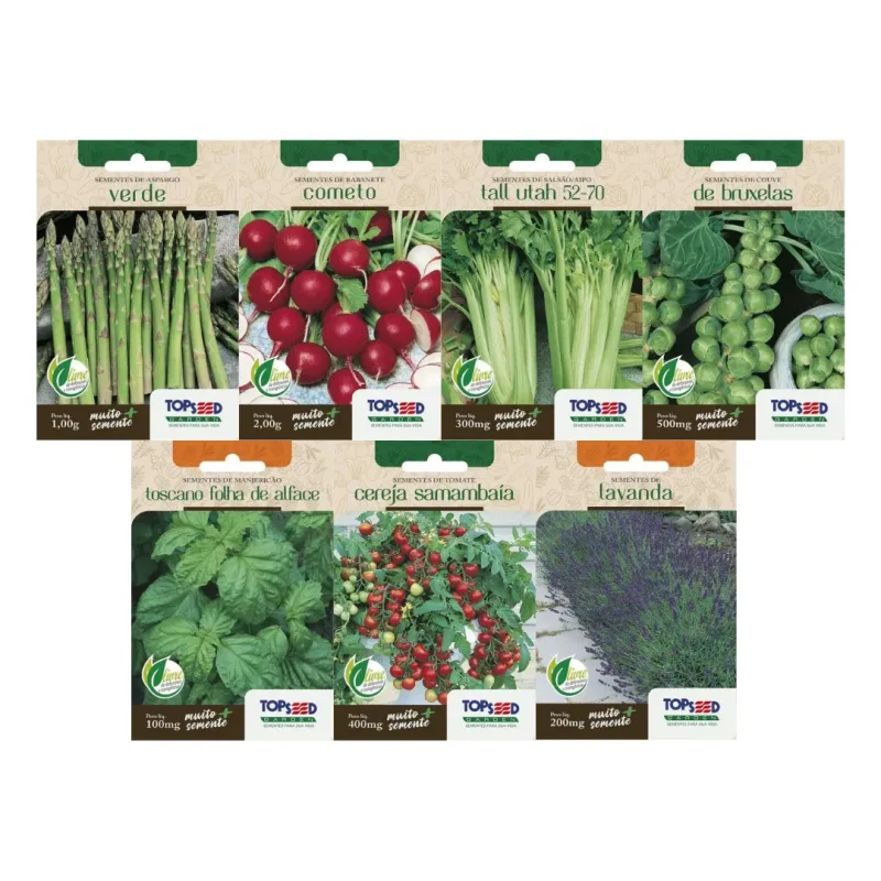 Kit 7 Sementes Horta, Aroma e Sabor - Pet Casa e Jardim