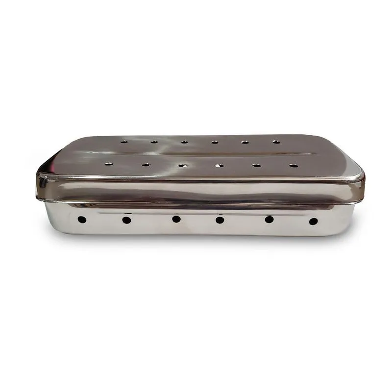 Estojo Em Aco Inox Perfurado 25x12x5cm - Bsz