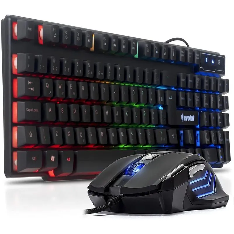 Kit Teclado E Mouse Semi Mecanico Gamer Iluminado Kr- 6300tz