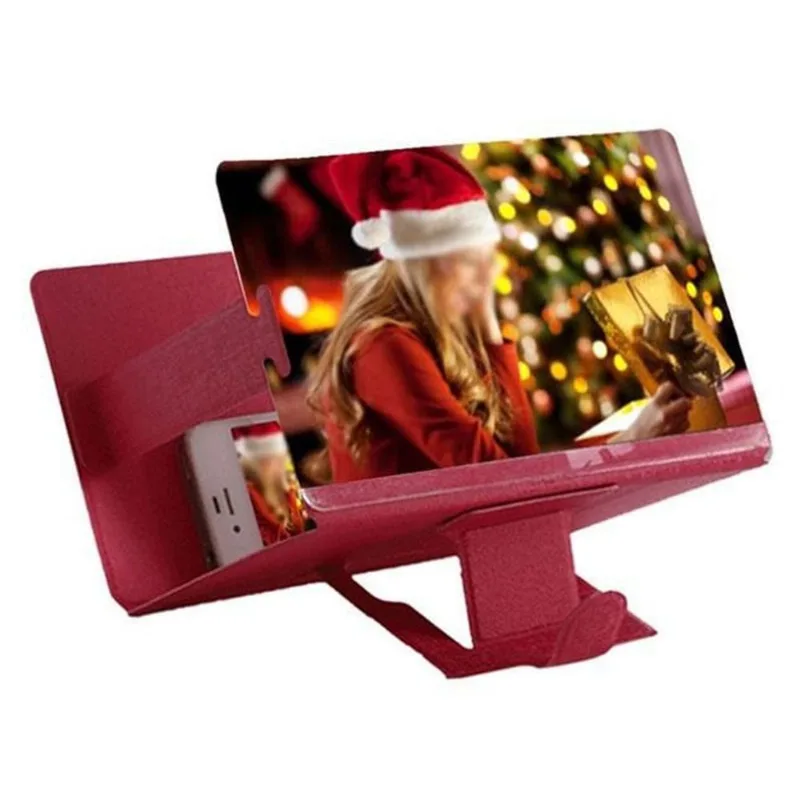 Tela Lupa Ampliadora De Celular 3D Universal Vermelho