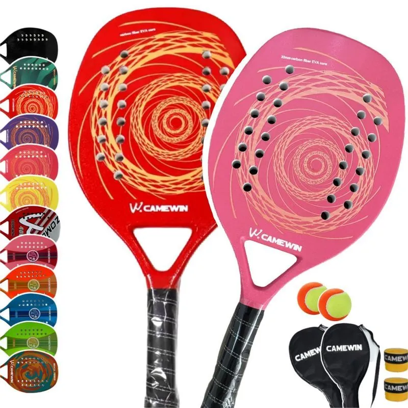 Kit 2 Raquete Beach Tennis Carbono Camewin Praia