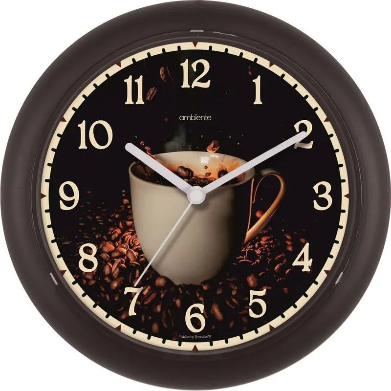 Relógio De Parede Ambiente Preto Café