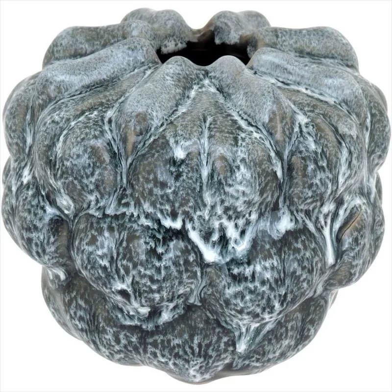 Vaso Cerâmica 12-14-14 cm Cinza
