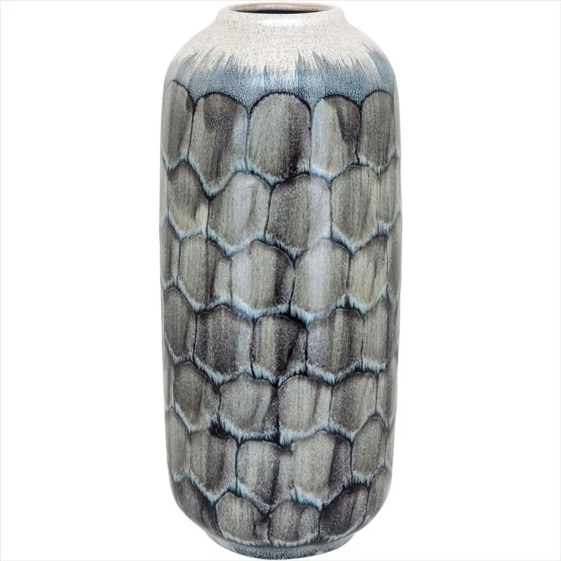 Vaso de Cerâmica 32x14x14cm Azul